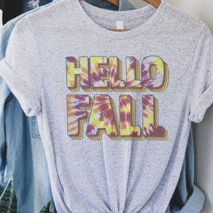 *NEW* Hello Fall Grey Graphic Tee